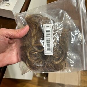 Curly Hair ponytail Extension - Brown and Blonde Highlights #6